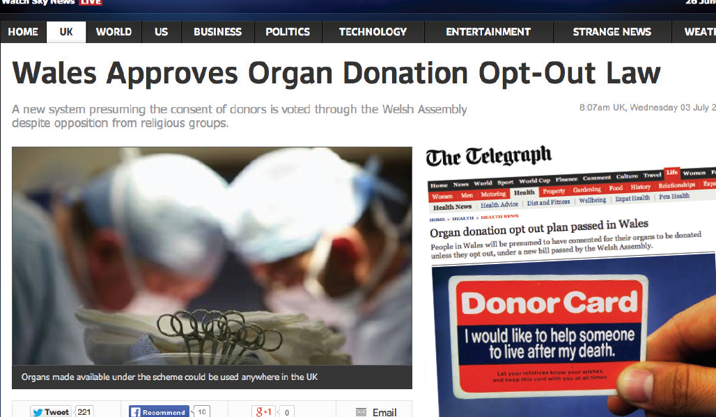 Organ Donation Law Introduced Kidney Wales