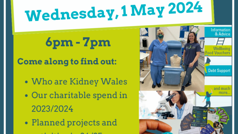 Kidney Wales Invites Supporters to Zoom Session Showcasing Impact of Donations